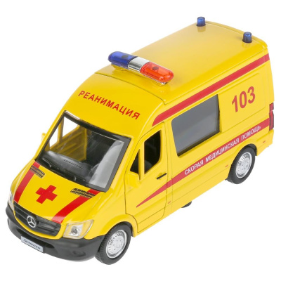 Игрушка Mercedes-benz sprinter реанимация Технопарк SPRINTERVAN-14AMB-YE